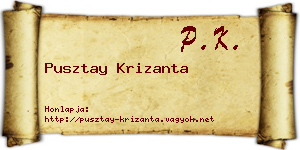 Pusztay Krizanta névjegykártya